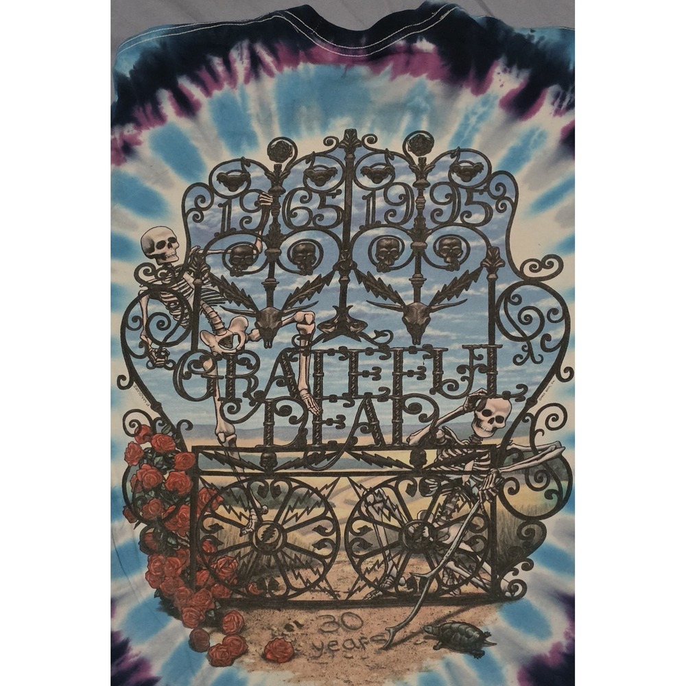 GRATEFUL DEAD 1965-1995 Tour Long Sleeve Tie Dye Tshirt Surf Tee Sz Med* (Small) - Picture 4 of 9